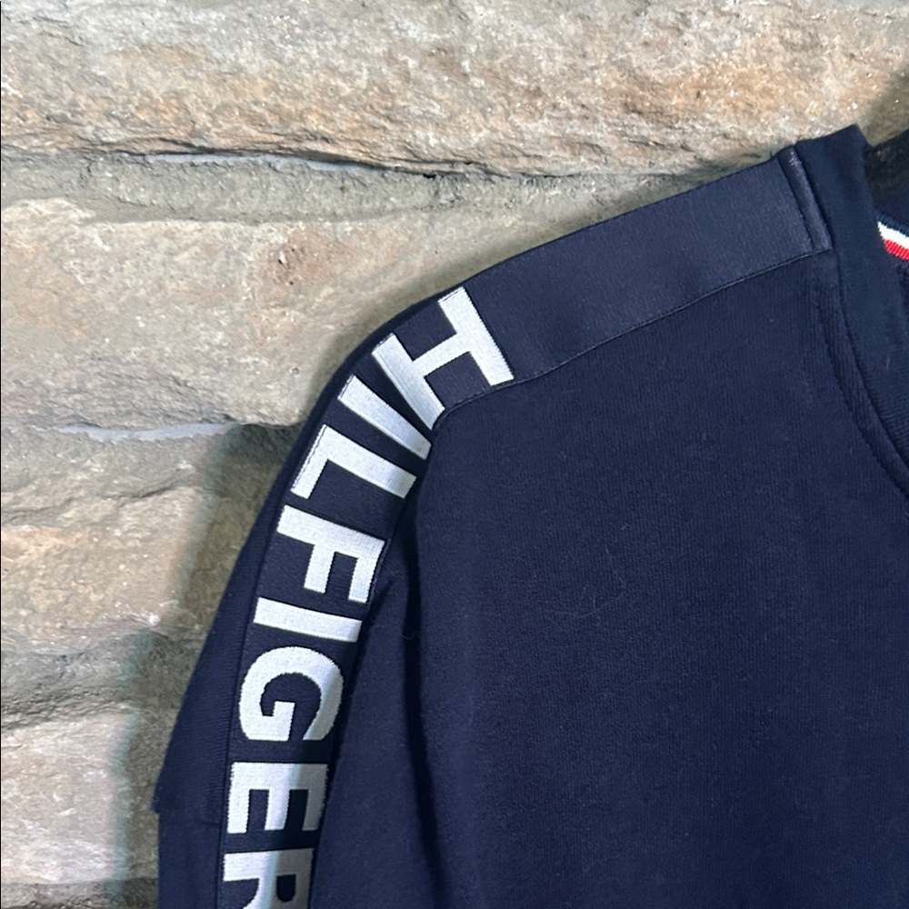 Tommy Hilfiger Navy Sweatshirt with Red and White Accents. XS - Picture 3 of 8
